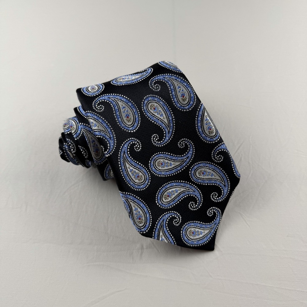 Daniel Cremieux Signature Collection‎ Limited Edition Paisley AOP Navy Silk Tie